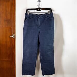 L.L. Bean Women's 14 Regular Blue Classic Fit Stretch Denim Straight Leg Jeans